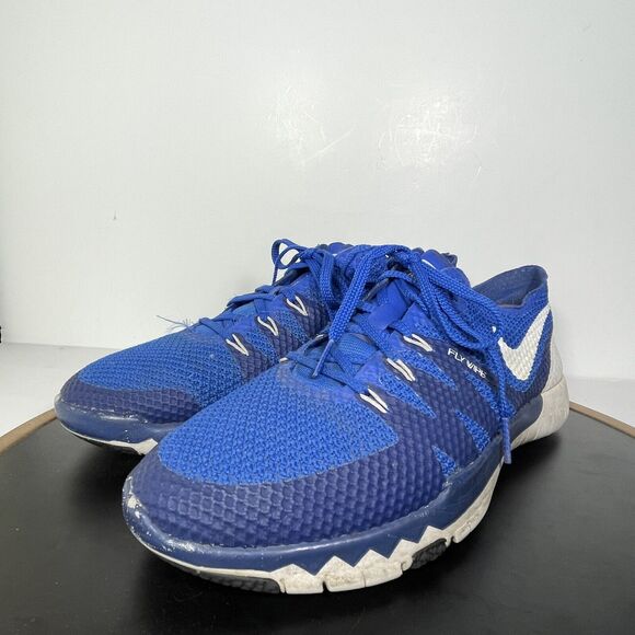 Nike Free Flyknit 3.0 Running Shoes Men 8 Blue White Lightweight Minimal Trainer - Picture 5 of 14